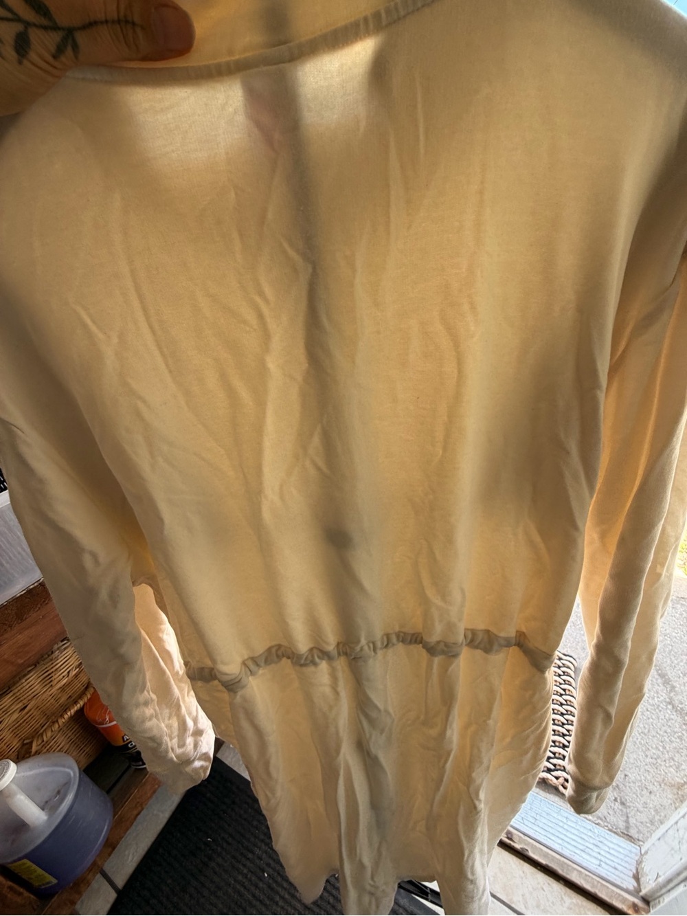 Women’s Long Sleeve Drawstring Waist Dress - Cream